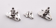 Vintage Swank Figural Griffin Cufflinks Rhinestones Silver Tie Tack Box