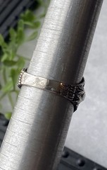 Vintage Uncas 925 Sterling Silver Blank Signet Ring Full Double Eagles Sz 8.25