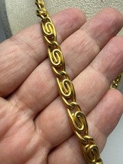 Vintage 1980s 1990s Givenchy 30″ Byzantine Chain Link Gold Tone Necklace Heavy