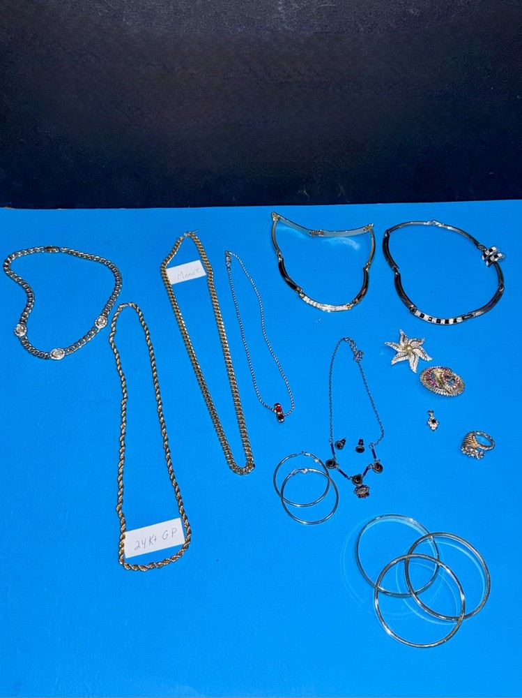 Costume Jewelry Lot! Necklaces, Earrings, Pins, Bracelets – See Pics!!