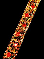 RARE JULIANA D&E GOLD-TONE ORANGE TOPAZ RHINESTONE STICKS & STONES BRACELET BOOK