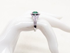 Designer $15,000 5.50ct Colombian Emerald VS G Diamond Platinum HALO Ring 11g