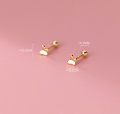Screw back earrings Butterfly Studs Tragus/Cartilage/Helix Balls Silver Gold