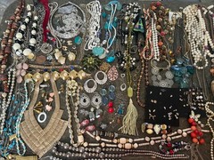 250 vintage to now lot wearable craft necklace earrings brooch jewelry 15 pounds