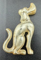 Vintage Frosted Dog Brooch Pin Cartoon Hound Puppy