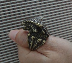Solid Brass Fierce Dragon Claw Ring Vintage Style 21MM – US 11