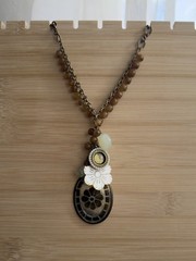 Vintage 00s Jill Schwartz Elements multi charm beaded chain necklace