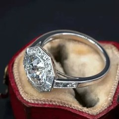 2.10Ct Art Deco Style Lab Created Diamond Anniversary 14K White Gold Finish Ring