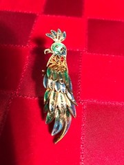 ANTIQUE CHINESE SILVER ENAMEL COCKATOO PARROT PIN 800 SILVER CHINA