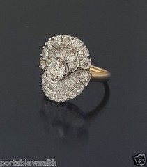 3.50ct Antique Vintage Art Deco Diamond Ring Platinum 14k Yellow Gold
