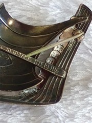 925 Signed ET Erik Thimann Viking Ship Boat Brooch Pin Vintage Denmark