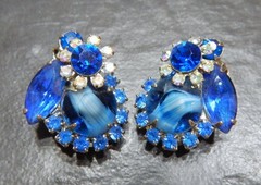 MCM Vintage Clip Earrings Jewelry Lot ~ Mid Century Rhinestone Glamour ~ 25 Pair