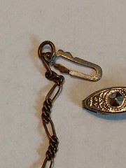 Vintage Glass Works Studio Necklace Heart Charms Brass Gold Tone 15 Charms