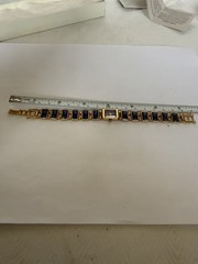 VTG 1970s Lapis Lazuli Watch/Bracelet Gold Tone Smithsonian Institution, Unused