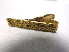 Stunning Alaska Gold Nugget Tie Clip 19k + 14k Gold Real Nuggets MAKE OFFER
