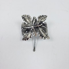JC Penny Crown Trifari Leaf Silver Jewelry Broach