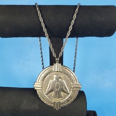 VTG Bell Trading Post Nickel Silver Navajo Style Thunderbird Pendant Necklace
