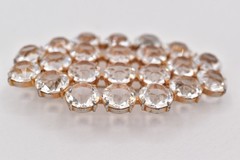 Vintage Clear Rhinestone Bezel Crystal Cluster Brooch Heavy Statement 60s BinBK
