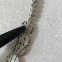 Reversible Vintage Bone Or Stone Bead Necklace – Flat Disk Beads – 18″ Lobster