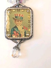 RARE Maximal Art Double Strand Necklace John Wind Patriotic Americana July 4th