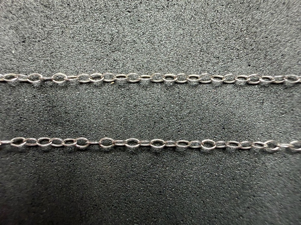 0.73g Vintage Sterling Silver 925 Oval Link Chain Necklace 18 in M