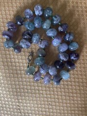 VTG RARE COLORFUL FLUORITE BEAD NECKLACE 21″ LONG 196g