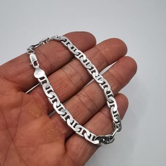 925 Italy Sterling Silver Vintage Mariner Anchor Link Bracelet Heavy Chain