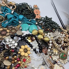 Vtg Now Craft Junk Jewelry Lot Almost 6 Lbs Unique Fun Mix Tangled DIY Repurpose