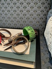 Vintage Bangle Bracelets Assorted Various Colors and Materials , Set of Eight