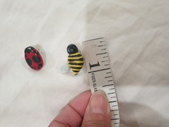 Flying Colors Lady Bug/bee Ceramic Necklace/Brooch/Earrings Bee/ladyBug Colorful