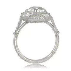 3Ct Art Deco Style Round Cut Lab Created Diamond 925 Silver Anniversary Ring