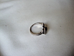VINTAGE RETRO MOD MARCASITE FANCY RIBBON BOW STERLING SILVER STAMP 925 RING SZ 7