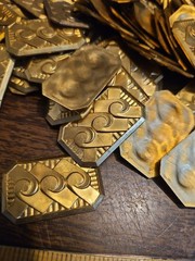 Lot 100 Geometric Bar Shield France Vintage 60s Brass StampingsFindings Jewelry