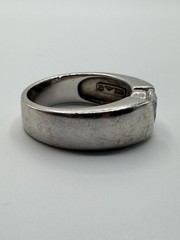 Sterling Silver Band With Tension Set CZ Modernist 925 Band size 8 US