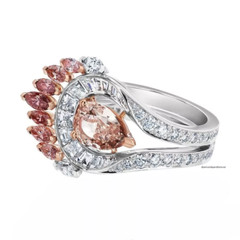 Fancy Pink & Vivid White Excellent Cut Lab-Created 3.96CT Diamonds Unique Ring