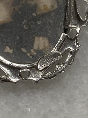 Vintage JJJ sterling Turritella Fossil Pendant