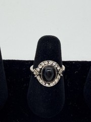 Vintage Estate Custom Jewelry Ring Lot, 8 Rings With Heart Shape Case