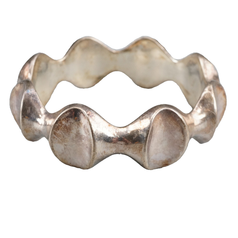 Vintage Sterling Silver 925 Wave Modernist Bracelet Heavy 31.2 Grams 7.5″