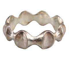 Vintage Sterling Silver 925 Wave Modernist Bracelet Heavy 31.2 Grams 7.5″