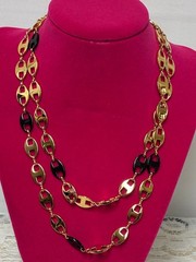 Camrose & Kross Black & Gold Tone Necklace & Bracelet Jackie Kennedy COA