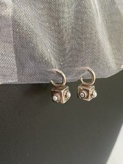 Silver Boho Drop Dangle Pearl Earrings small