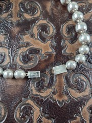 Vintage Signed Alpaca Silver Tone Graduated Ball Bead Necklace 27 1/2 inches