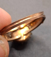 Antique Rose Gold Toned Turquoise Cabochon Ring Vintage Size 8