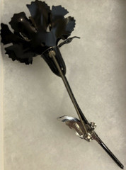 Francois by Coro Large Black Enamel and Cubic Zirconia Brooch/Pin