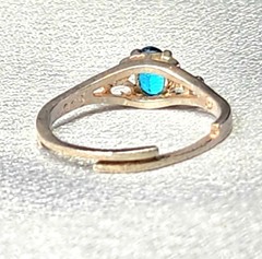 Vintage Sterling Silver London Blue Topaz Adjustable Ring Collectible Unique