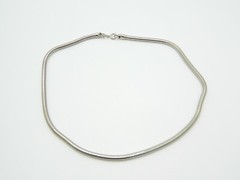 Pcraft Chain Link Silver Tone Coil Necklace Vintage 1960s 18.5″ Length