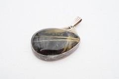 Vintage Sterling Silver 925 Rutilated Quartz Pendant Signed