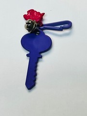 1980s Bell Charm Purple Key Collectible Clip On Charm for 1980s Necklace BIN J