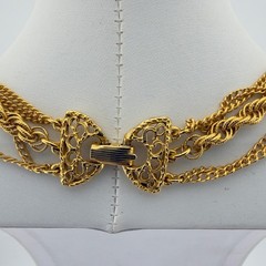 Vintage Multi Strand Gold Tone Necklace Goldette Layered Chains 20″