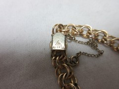 JB 12K GOLD FILLED DOUBLE LINK BRACELET WITH SAFETY CHAIN #23